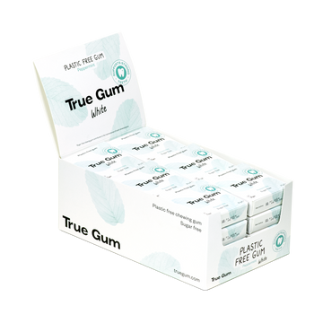 True Gum White vegan sugar free plastic free gum box