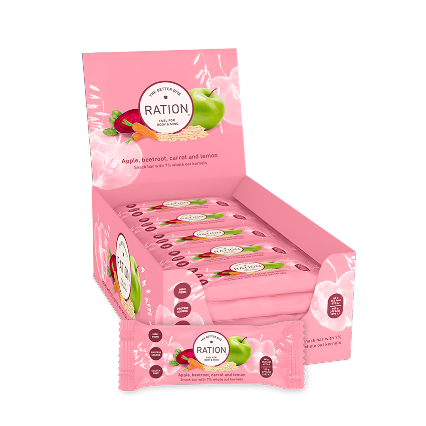 Ration bar beetroot carrot and lemon box