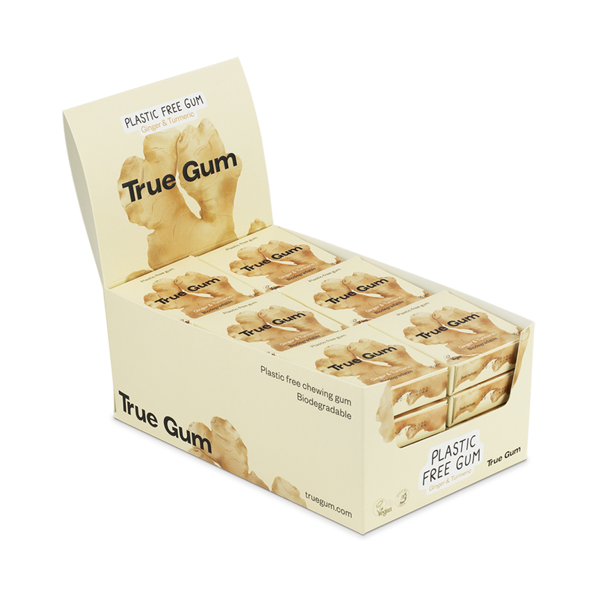 Ginger Turmeric Plastic free biodegradable gum 24-pack